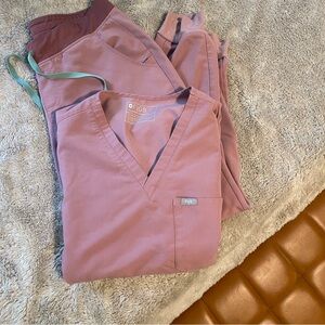 Catarina scrub top and Zamora jogger pants